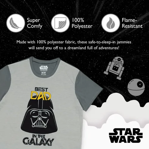 Vista 3 de STAR WARS Men's 2-Piece Holiday Family Sleep Set