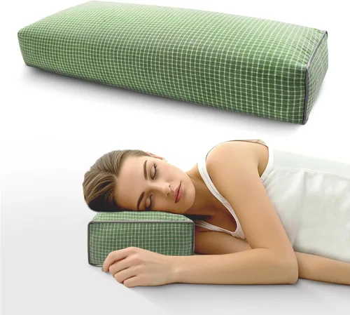 Vista 16 de Almohada ajustable de casco de trigo sarraceno para aliviar el dolor de cuello (21 x 8 x 4), almohada de enfriamiento natural para campamento