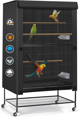 Vista 8 de Zettum Funda para jaula de pájaros, 600D para jaula de pájaros para noche, resistente e impermeable, resistente a la decoloración, accesorio