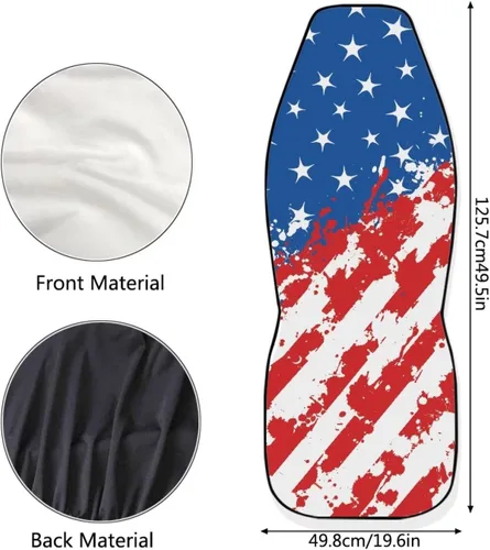 Vista 6 de Talayituse - Funda de asiento de coche con estampado de salpicaduras de pintura de la bandera americana, funda de asiento de cubo para vehículo, 4