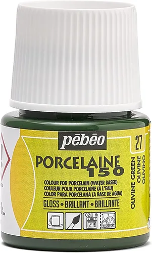 Vista 13 de Pebeo Porcelaine 150 - Pintura para porcelana de alto brillo a base de agua, botella de 45 ml - Negro abismo