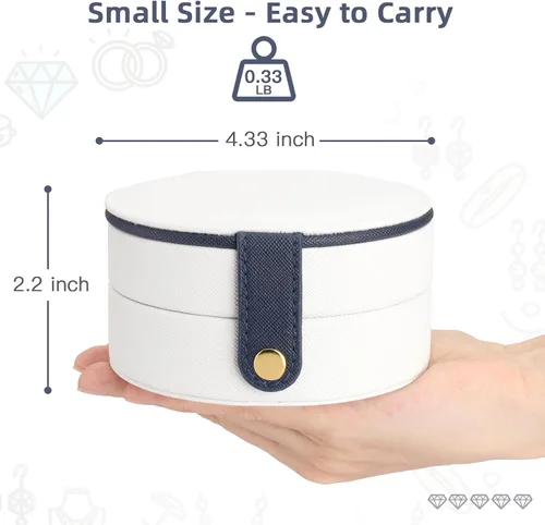 Vista 2 de RASIEYA Organizador de joyas de viaje, elegante y pequeño joyero de viaje para mujeres y niñas, accesorios esenciales de viaje, regalo ideal