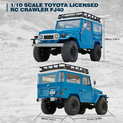Vista 2 de BEEZRC FMS 1/10 RC Crawler FJ40 Toyota con licencia RS 4WD 2.4G Modelo RC Car Hobby 4x4 RC Rock Crawler Offroad RC Truck RC Auto de control remoto