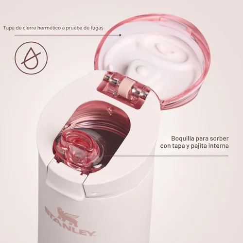 Vista 5 de STANLEY Flowstate - Botella de resorte, 20 onzas, cuarzo rosa