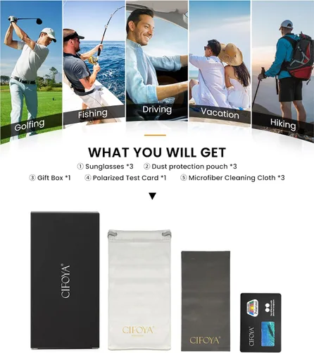 Vista 7 de Gafas de sol polarizadas para hombre, gafas de sol clásicas para mujer, protección UV para pesca, conducción, golf