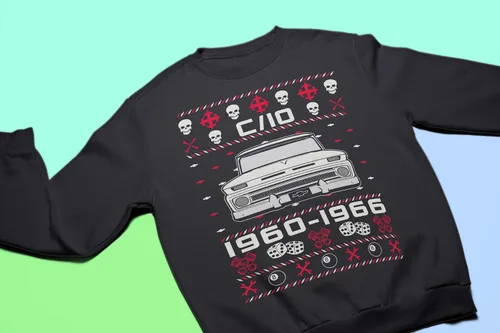 Vista 4 de ShirtInvaders 60-66 Chevy C10 Grumpy - Christmas Sweater Sweatshirt