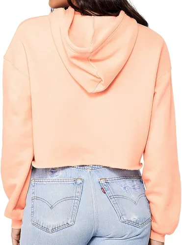 Vista 3 de Pink Rose Women's Cropped Hoodie - Flower Print Cropped Hoodie - Illustration Hooded Sweatshirt