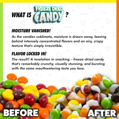 Vista 6 de Fun Flavors Box - Caramelos liofilizados Merry Balls Fruity Crispy Treats, 1 oz