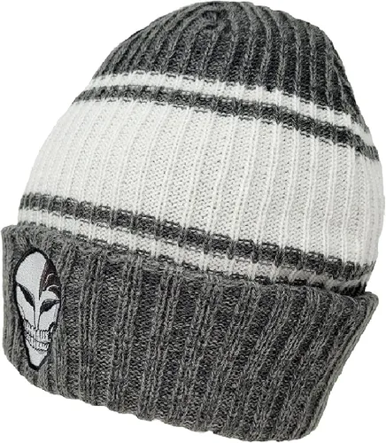 Vista 2 de Ripple Junction Máscara de calavera blanqueada con gorro de tira Varsity con licencia
