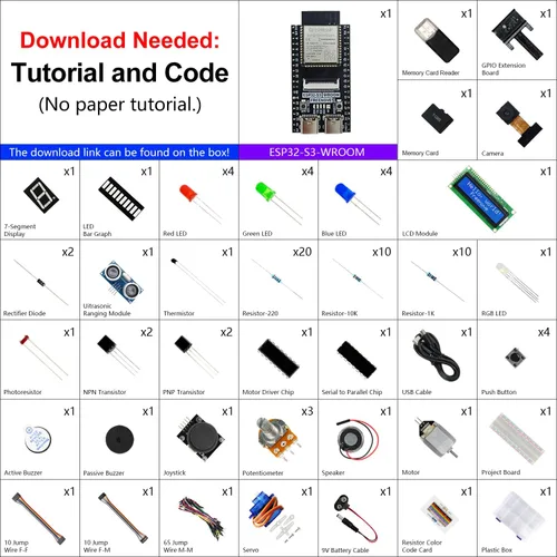 Vista 2 de FREENOVE ESP32 Kit ESP32-S3 Kit Super Starter Kit de tablero de cámara