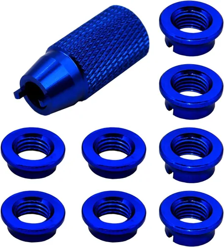 Vista 2 de 8 tuercas de interruptor de transmisor de control de aluminio y llave de instalación compatibles con control remoto Futaba JR/frsky interruptor