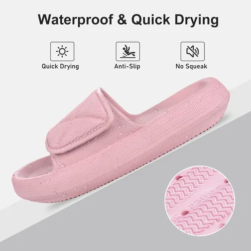 Vista 6 de kihutor Cloud Slides For Women and Men, Pillow Slippers Bathroom Slides, Soft Comfy Thick Sole Sandals Quick Drying Pillow Slides