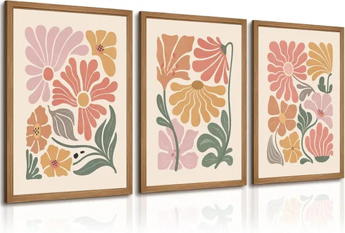 Vista 28 de Tanmart Arte de pared botánico vintage, lienzo floral antiguo, arte de pared, impresiones de flores neutrales, póster vintage de granja, pintura