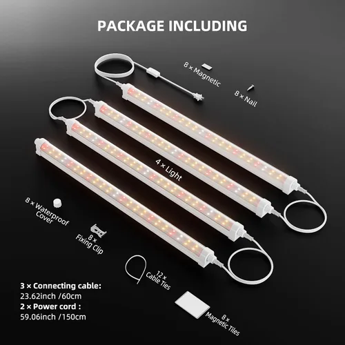 Vista 9 de Spider Farmer Luces LED de cultivo de 1 pie para plantas de interior, espectro completo (3000 K+5000 K+660 nm), 40 W