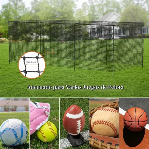 Vista 5 de RIIFRILY Baseball Batting Cage Nets, #30/#45 NET ONLY, 20'L/ 35'L/55'L/70'L