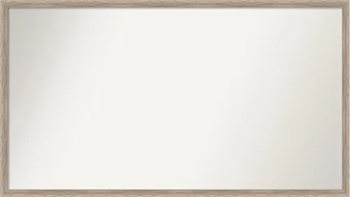 Vista 127 de Amanti Art Espejo de baño blanco para sobre el fregadero, 24 x 27 pulgadas, espejo de tocador rectangular con cuña de madera dura, marco de madera