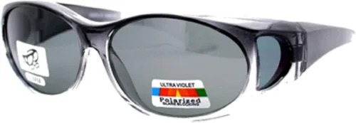 Vista 2 de The Overstock - Gafas de sol polarizadas para usar sobre gafas, 3 Gris Con Humo-2866, S