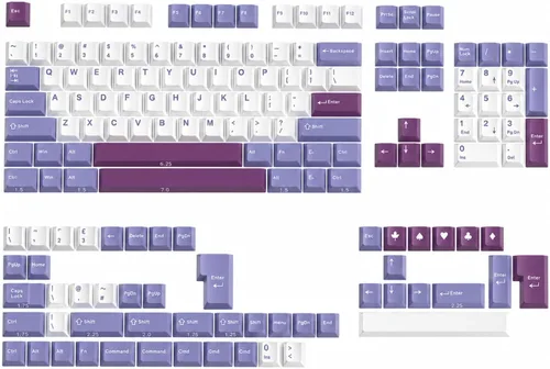 Vista 31 de Fogruaden Juego de teclas PBT, teclas personalizadas de perfil cereza para teclas de teclado mecánico (9009)