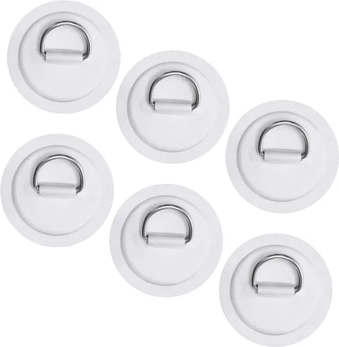 Vista 9 de TOBWOLF 6 Pack Stainless Steel D-Ring Patch for Inflatable Boat Kayak Dinghy SUP, D-Ring PVC Patch Stand-Up Paddleboard Canoe Rafting Accessories