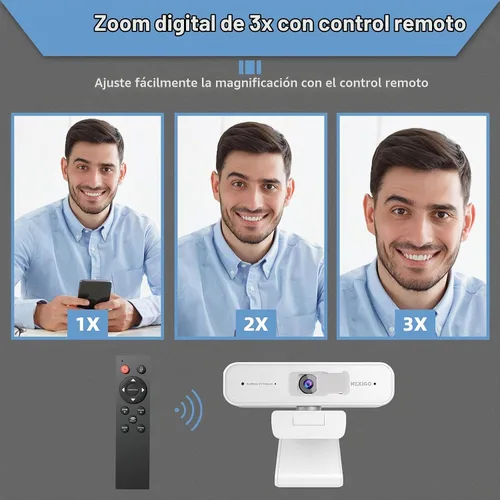 Vista 6 de Certificada para Zoom, NexiGo N940P (Gen 2) Cámara web con zoom 2K y control remoto Sensor Sony Starvis Zoom 3X de acercar y alejar Micrófono