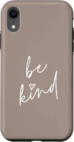 Vista 25 de Be Kind - Funda para iPhone 17, diseño de frase inspiradora positiva (marrón topo)