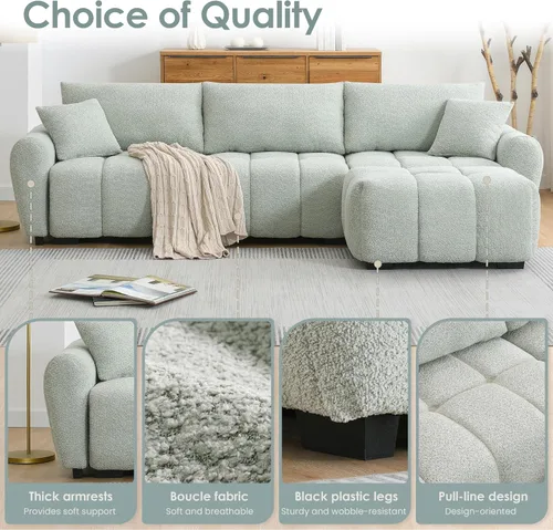 Vista 6 de [VIDEO] 110" Modular Sectional Sofa, L Shape with Extra-large Seat, Pull-l
