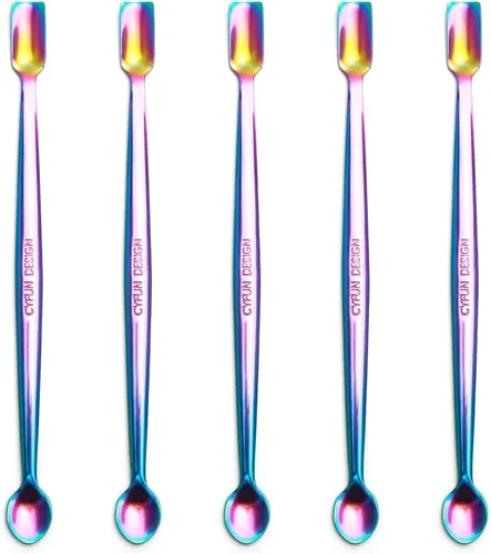 Vista 14 de Juego de 9 cucharas de acero inoxidable 304 para manualidades, álbumes de recortes, polvos de relieve con purpurina, lentejuelas y otros adornos