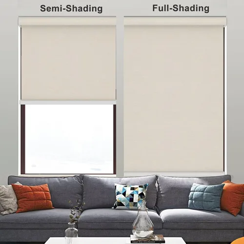 Vista 5 de Changshade Persianas enrollables opacas personalizadas, persianas enrollables con cenefa, oscurecimiento de la habitación, sin cables, con Beige