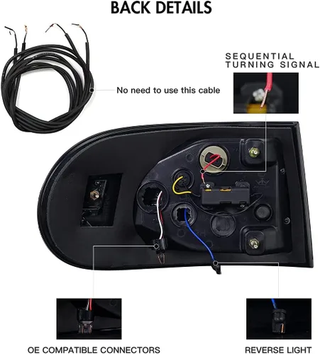Vista 3 de TT-ABC Ultimate Mods - Luces traseras para Toyota FJ cruiser 2006-2020, luces traseras LED, lámpara modificada (transparente)