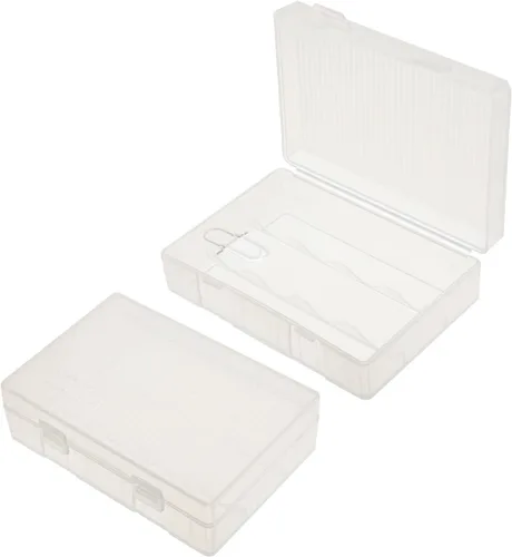 Vista 16 de Jutagoss Caja organizadora de almacenamiento de batería AA 8 capacidad de almacenamiento de batería organizador para batería AA SBC-022 transparente