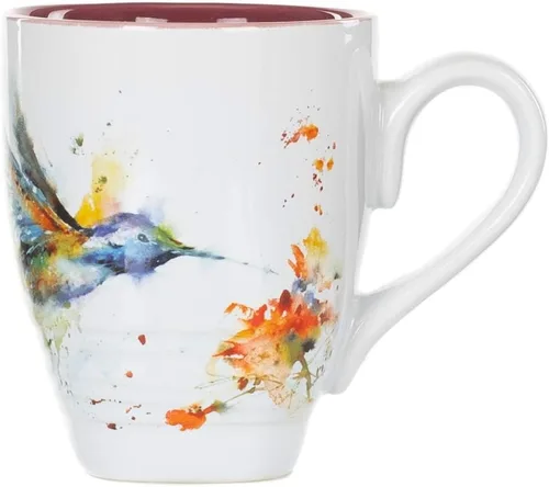 Vista 15 de Dean Crouser colección de taza de porcelana con diseño de acuarelas, bluebird