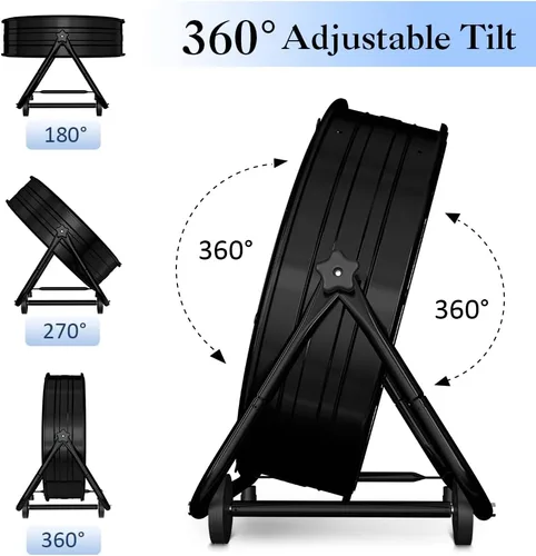 Vista 3 de LifePlus Ventilador de Tambor Industrial de 24 Pulgadas, Ventilador de Piso de Taller de Alta Velocidad, 3 Velocidades, Circulador de Aire de Metal