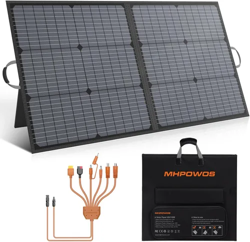 Vista 8 de Panel solar portátil de 220 W 40 V monocristalino plegable paneles solares cargador de energía de respaldo, IP67 impermeable duradero para estación
