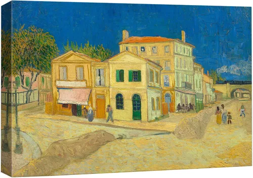 Vista 11 de Van Gogh - Lienzo con diseño giclée de olivos con cielo amarillo y sol, arte de pared de galería, estirado y enmarcado, listo para colgar, 24 x 36