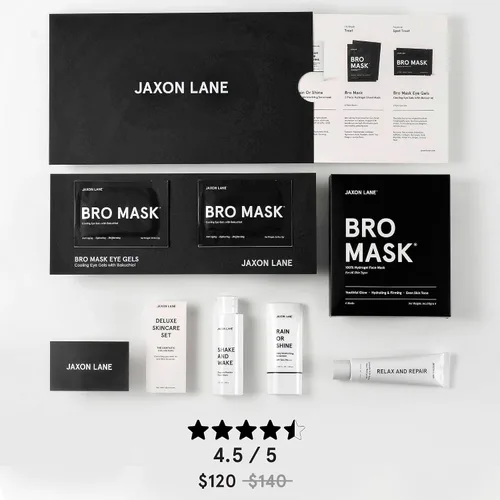 Vista 3 de Kit de cuidado de la piel para hombre Juego de regalo de rutina de cuidado de la piel facial de lujo de 5 piezas, cuidado facial esencial