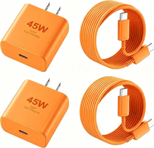 Vista 15 de Cargador para teléfono 17 16 Pro Max de carga rápida, 45 W USB C Phone 17 16 Bloque de carga súper rápido con cable de carga tipo C de 6.6 pies