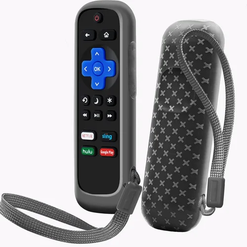 Vista 9 de Funda para TCL Roku TV RC280 Remoto, cubierta de batería para Hisense Roku Remoto Reemplazo de Silicona Universal Funda Piel Brillante