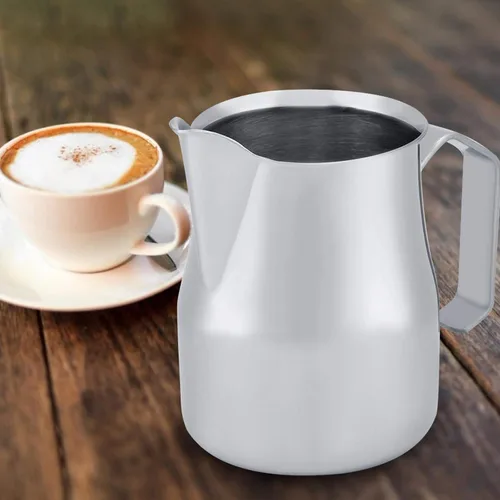 Vista 5 de Jarra de espuma de leche, grado premium cuidadosamente elaborada, segura, duradera, resistente al calor, resistente al óxido, café para cocina