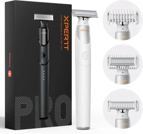 Vista 11 de [2026 - Recortadora de pelo para barba y cuerpo mejorada para hombres [todo en uno] Carga rápida USB-C, afeitadora eléctrica sin dolor para ingle