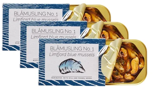 Vista 8 de Fangst Blamuslinger Nº 1 Mejillones Azules Conservados Marinados con Semillas de Eneldo e Hinojo en Aceite de Colza Prensado en Frío 1 lata
