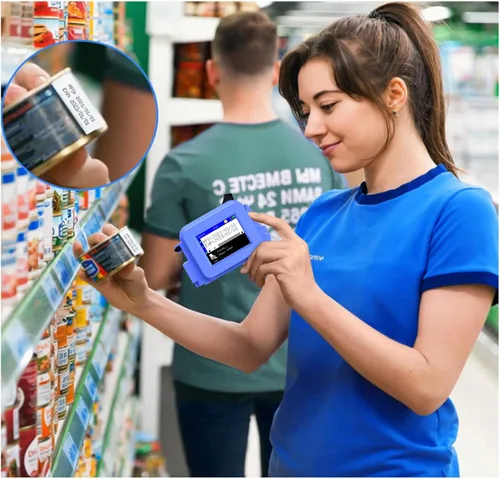 Vista 6 de CHIKYTECH Mini impresora de inyección de tinta mejorada para todos los materiales, máquina de impresión portátil para fecha y hora código de barras
