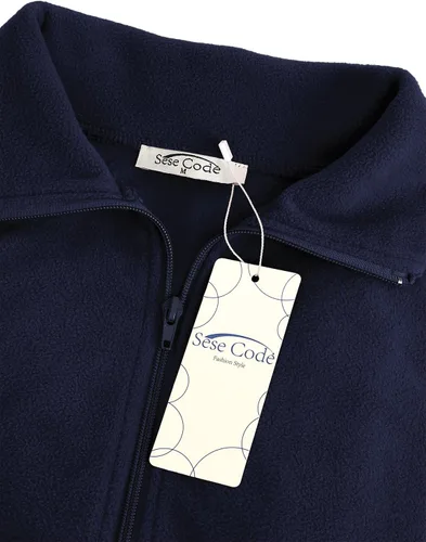 Vista 39 de SeSe Code Chaleco de forro polar ligero con cremallera frontal y bolsillos para mujer