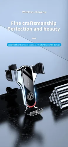 Vista 4 de Cargador inalámbrico para automóvil, SUPERLIT 15 W Qi de carga rápida con sujeción automática, soporte de teléfono resistente para ventilación