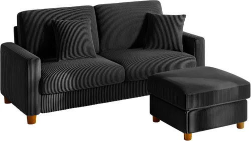 Vista 33 de Kidirect Silla de acento extragrande de 35.5 pulgadas, sillas de sala de montaje fácil, silla de lectura de pana para dormitorio, sillas de acento