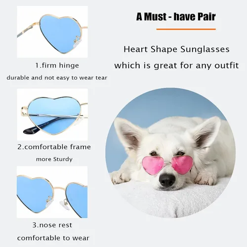 Vista 5 de Gafas de sol polarizadas con forma de corazón para mujer, con marco de metal