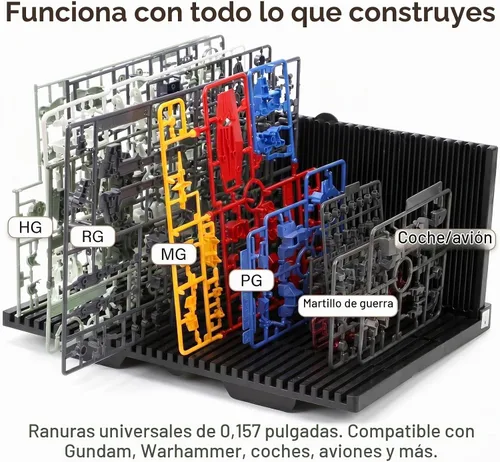 Vista 4 de HUBEST Organizador de piezas de modelo, estante plegable en forma de L