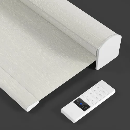 Vista 8 de ZSTARR Persianas enrollables motorizadas de filtrado de luz con control remoto, persianas inteligentes recargables compatibles con Alexa Google a