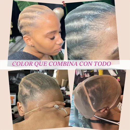 Vista 2 de MSCOCO Gorras de peluca para mujer, gorra de peluca HD para peluca frontal de encaje HD, gorra calva para pelucas, 4 piezas de gorras para pelucas