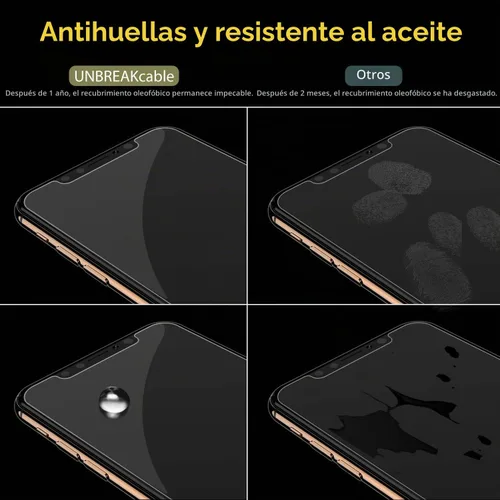 Vista 6 de UnBREAKcable - Protector de pantalla para iPhone 11 Pro/X/XS, vidrio templado (3 unidades) Vidrio templado de alta calidad 9H, fácil instalación