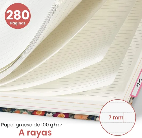 Vista 2 de Cuadernos grandes con forro en espiral para el trabajo con divisores y pestañas extraíbles, 8.5 x 11 pulgadas, bonito cuaderno de tapa dura de 5